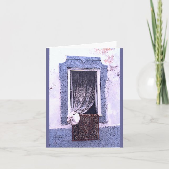 "LACE CURTAIN THROUGH WINDOW" CARD (Front)