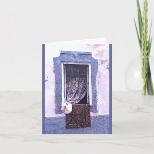 "LACE CURTAIN THROUGH WINDOW" CARD