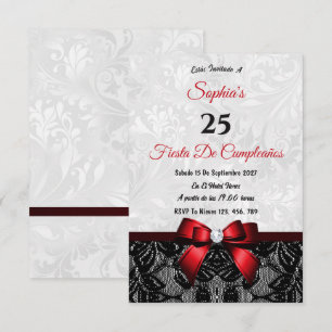 Lace & Damask Birthday Invitation