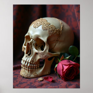 Lace & Decay – A Victorian Gothic Skull Poster