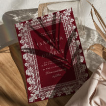 Lace Deep red Old Money Wedding