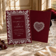 Lace Deep red Old Money Wedding