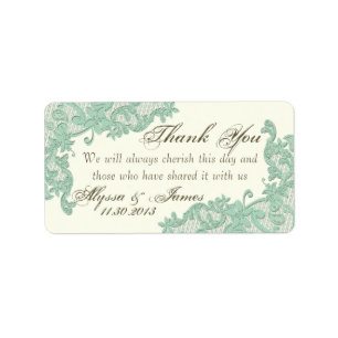 Lace Design Thank You Label