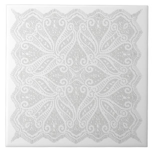 Lace doily ceramic tile
