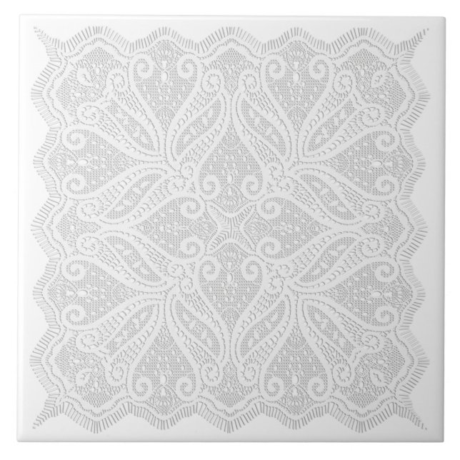 Lace doily ceramic tile (Front)