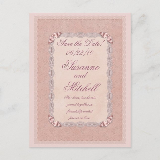 Lace Elegance Announcement Postcard (Front)