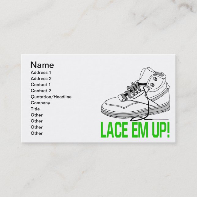 Lace Em Up Business Card (Front)