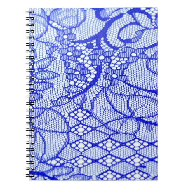 Lace fabric in blue. Royal Blue Couture Lace Patch Notebook (Front)