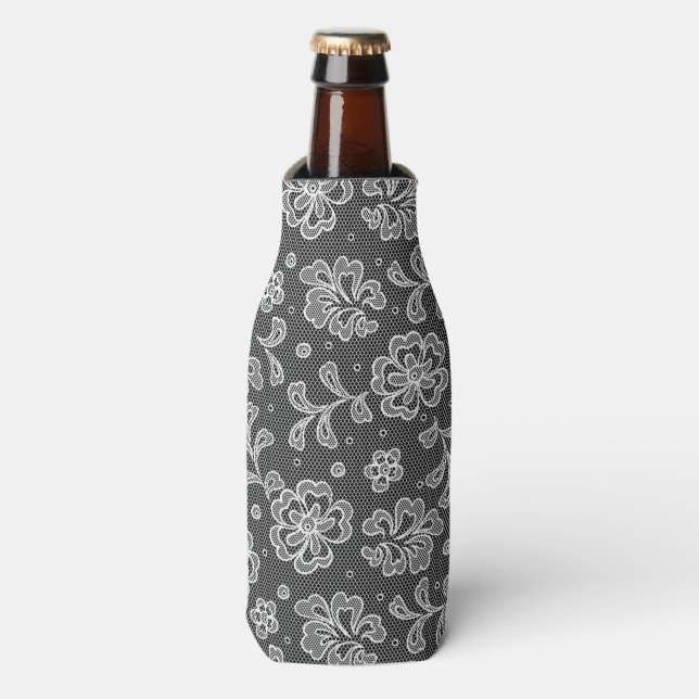 Lace fabric pattern 1 bottle cooler (Bottle Front)