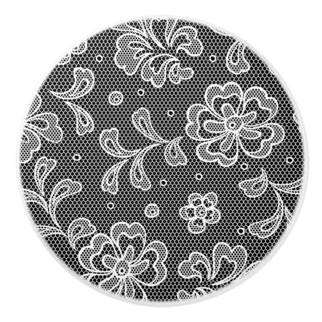 Lace fabric pattern 1 ceramic knob (Front)