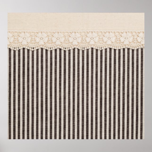 Lace fabric textile texture, background pattern. poster (Front)