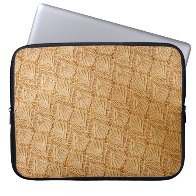 lace fabric textures laptop sleeve (Front)