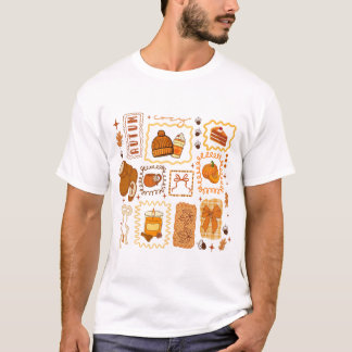 Lace Fall Cosy Season Autumn Pumpkin Cute Girly  T-Shirt
