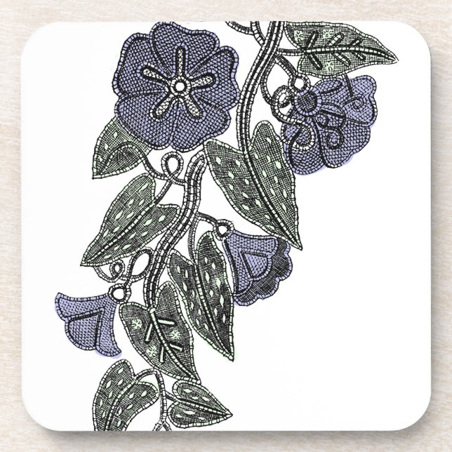 Lace Flowers 2 Coaster (Front)