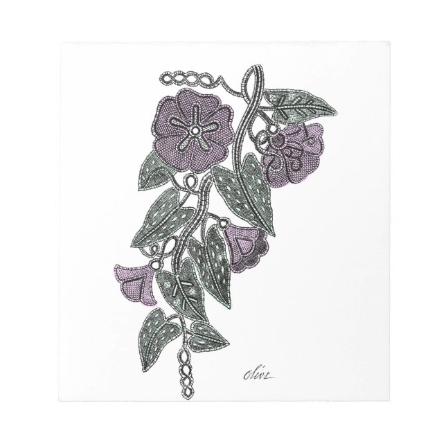 Lace Flowers Notepad (Front)