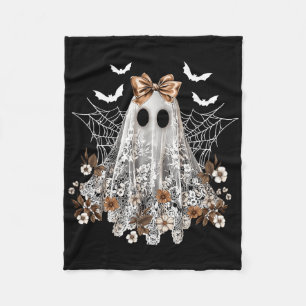 Lace Ghost Coquette Bow Vintage Women Girls Hallow Fleece Blanket