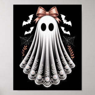 Lace Ghost Coquette Bow Women Girls Halloween Cost Poster