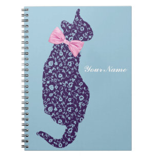 Lace Kitty Cat Silhouette Notebook