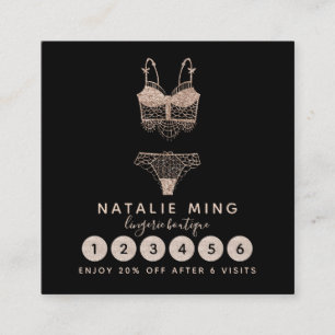 Lace Lingerie Boutique Logo Loyalty Card