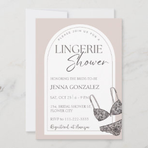 Lace Lingerie Shower Modern Bridal Shower Invitation