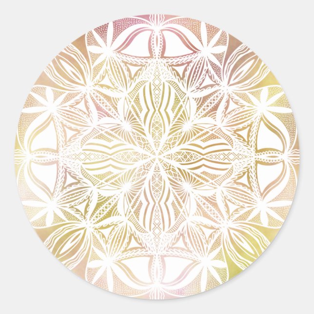 Lace Mandala Classic Round Sticker (Front)
