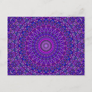 Lace Mandala in Purple and Blue Postcard