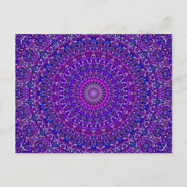 Lace Mandala in Purple and Blue Postcard (Front)