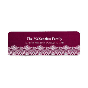 Lace (Maroon) Return Address Label