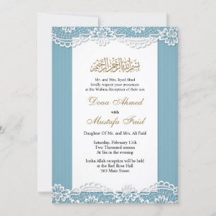 lace muslim wedding invitations