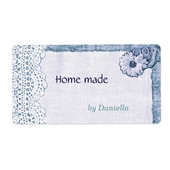 Lace on burlap label shipping label