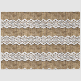 Lace on Burlap Pattern Furniture Decoupage Tissue Paper
