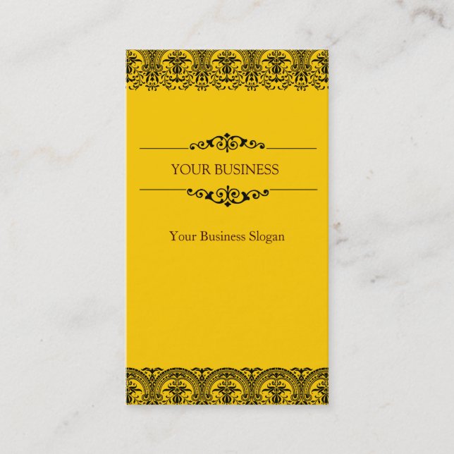 Lace Ornate Damask Business Card Design (Front)
