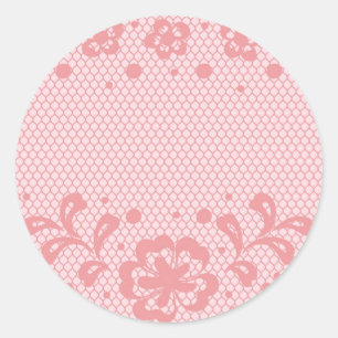 Lace pattern, flower vintage 3 classic round sticker