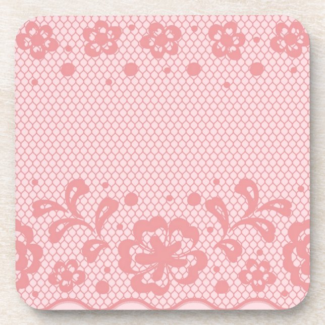 Lace pattern, flower vintage 3 coaster (Front)