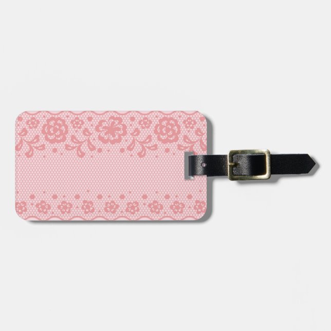 Lace pattern, flower vintage 3 luggage tag (Front Horizontal)