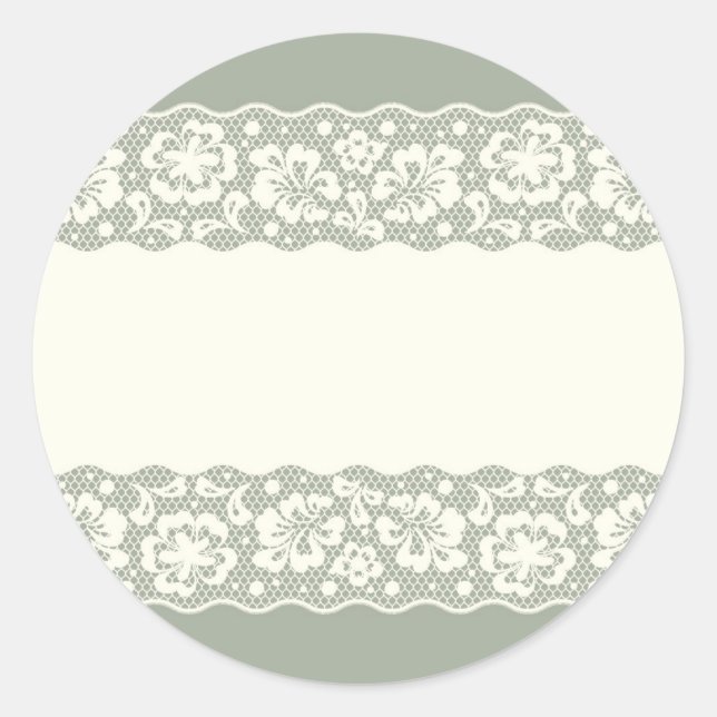 Lace pattern, flower vintage 5 classic round sticker (Front)
