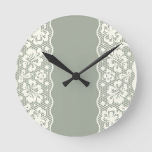 Lace pattern, flower vintage 5 round clock