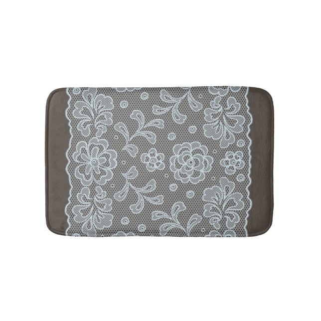 Lace pattern, flower vintage 6 bath mat (Front)