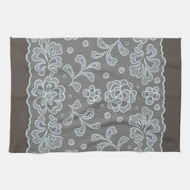 Lace pattern, flower vintage 6 tea towel (Horizontal)