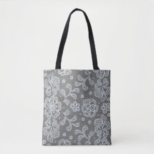 Lace pattern, flower vintage 6 tote bag