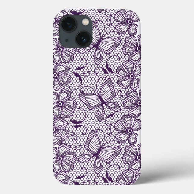 Lace pattern with butterflies Case-Mate iPhone case (Back)