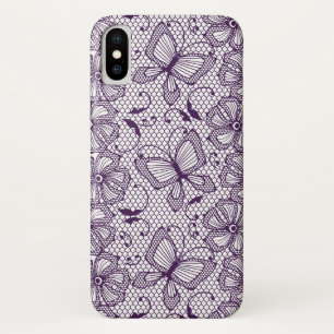 Lace pattern with butterflies iPhone x case