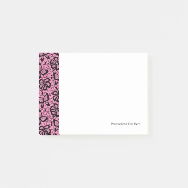 lace pattern with butterflies post-it notes (Front)