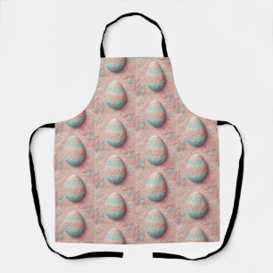 Lace pink blue pastel floral Easter egg drawing  Apron