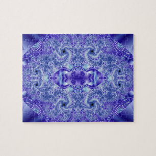 Lace Purple and White Fractal Art Jigsaw Puzzle