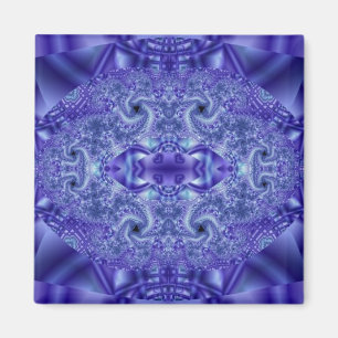 Lace   Purple and White Fractal Art Magnet