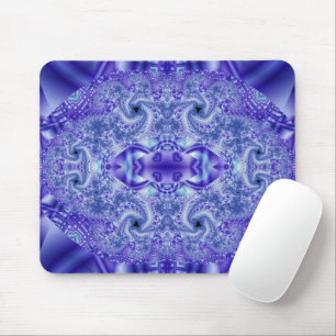 Lace Purple and White Fractal Art Mouse Pad