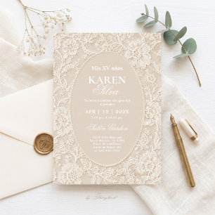 Lace Quinceanera Invitation