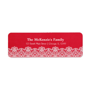 Lace (Red) Return Address Label
