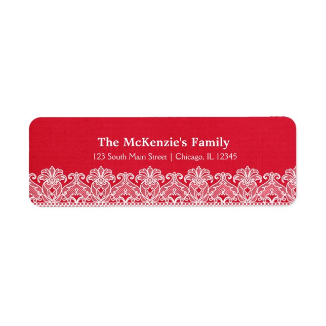 Lace (Red) Return Address Label (Front)